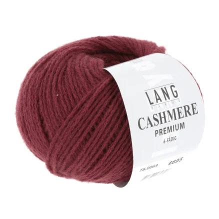 Nyhet Lang Yarns Premium Garn Kashmir 64 Bordeaux Melange