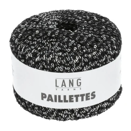 Lägg i varukorgen Lang Yarns Garn Paillettes 04 Svart/Silver