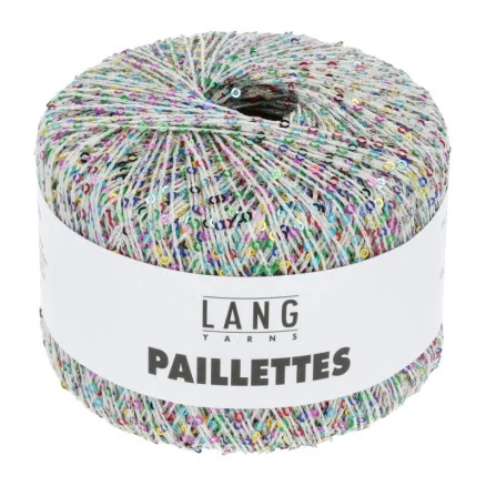 Lang Yarns Paillettes Garn 101 Vit Fynd