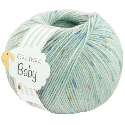 Lana Grossa Cool Wool Baby Garn Print 369 Mint/Blå/Orange Beställ nu