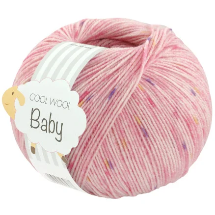 Reapris Lana Grossa Cool Wool Baby Garn Print 366 Rosa/Ljusrosa/Lila