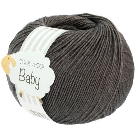 Utförsäljning Lana Grossa Cool Wool Baby Garn 334 Melange Mörkgrå