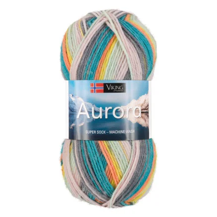 Lägg i varukorgen Viking Garn Aurora 621 Multi Petrol/ Orange/ Rosa