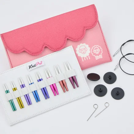 KnitPro Zing Udskiftelige Rundstickeset 8 storlekar 3,0-6,0mm Fynd