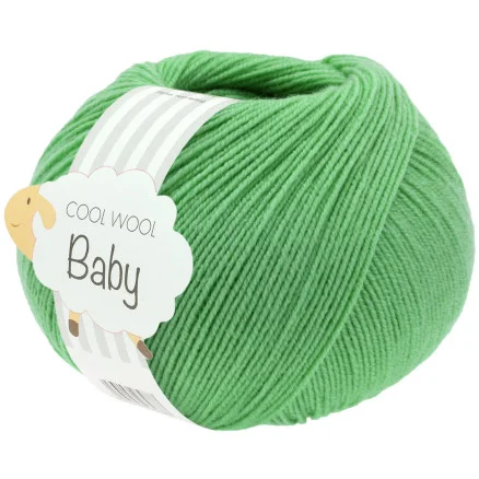 Lana Grossa Cool Wool Baby Garn 325 Jadegrön Extra rabatt