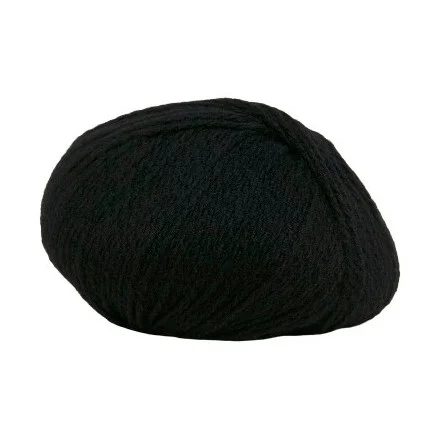 Hjertegarn Highland Fine Wool Garn 500 Svart Expressleverans