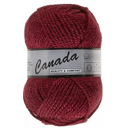 Lammy Canada Garn Unicolor 018 Mörkröd Extra rabatt