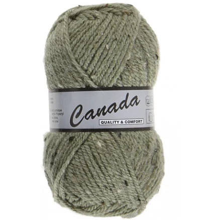 Säker betalning Lammy Canada Garn Mix 495 Ljus armégrön/Natur/Brun