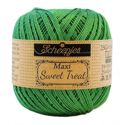 Köp nu Scheepjes Maxi Sweet Treat Garn Unicolor 606 Grass Green