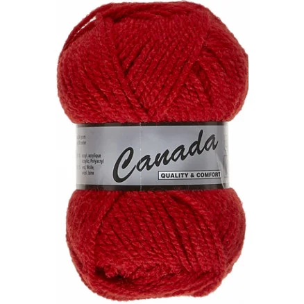 Lammy Canada Garn Unicolor 043 Röd Endast idag