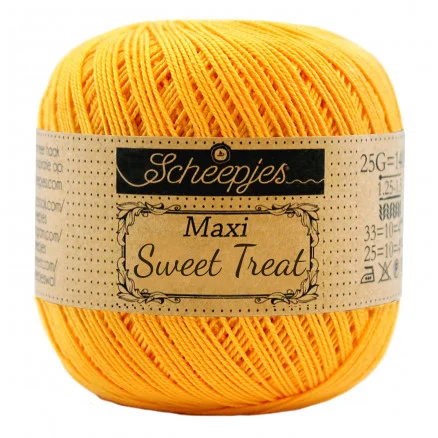 Scheepjes Maxi Sweet Treat Garn Unicolor 208 Yellow Gold Extra rabatt