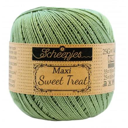 risnedsättning Scheepjes Maxi Sweet Treat Garn Unicolor 212 Sage Green
