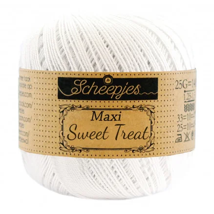 Snabb frakt Scheepjes Maxi Sweet Treat Garn Unicolor 106 Snow White