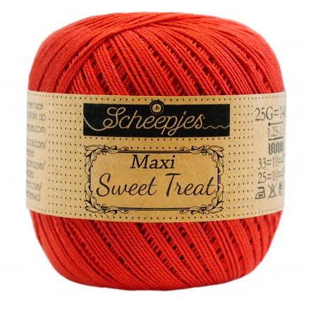 Scheepjes Maxi Sweet Treat Garn Unicolor 390 Poppy Rose Nyhet