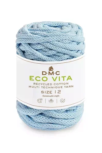 I lager Garn DMC Eco Vita 12 250 G Fv 71 Ljus Blå