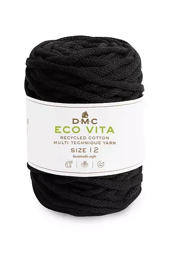 Nyhet Garn DMC Eco Vita 12 250 G Fv 2 Svart
