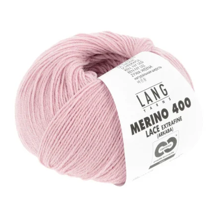 Lang Yarns Garn Merino 400 Lace 119 Delicate Rosa Beställ idag