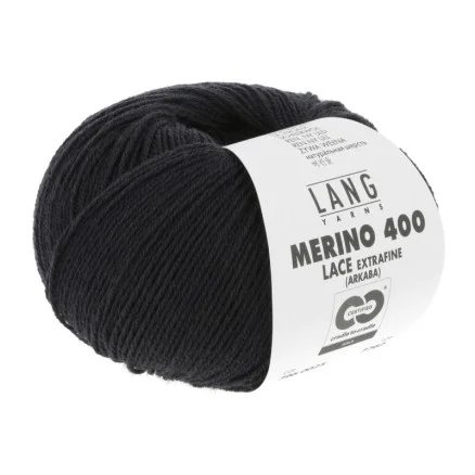 Kundfavorit Lang Yarns Garn Merino 400 Lace 25 Marin Melange