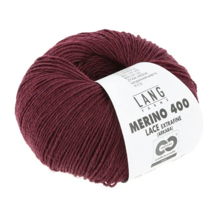 Kampanj Lang Yarns Garn Merino 400 Lace 64 Bordeaux Melange