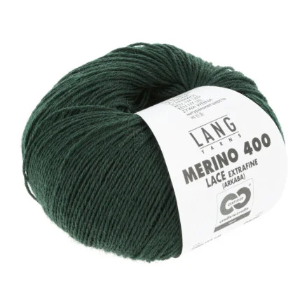 Sista chansen Lang Yarns Merino 400 Lace Garn 118 Mörk Grön