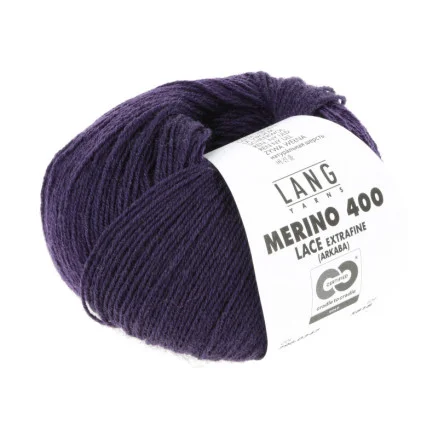 Lang Yarns Merino 400 Lace Garn 347 Violett Melange Endast denna vecka