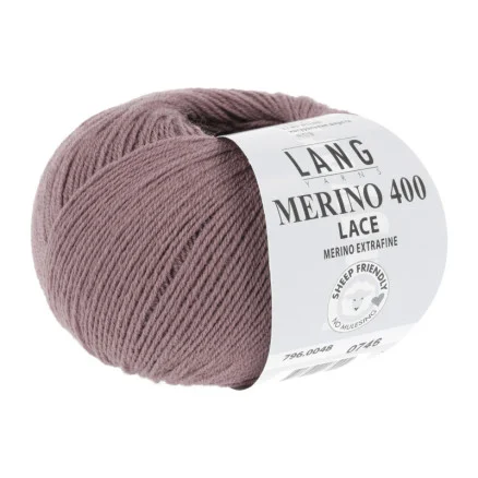 Rabatter Lang Yarns Merino 400 Lace Garn 48 Gammelrosa