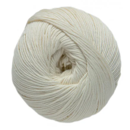Nyhet DMC Natura Just Cotton Garn Unicolor 35 Råvit