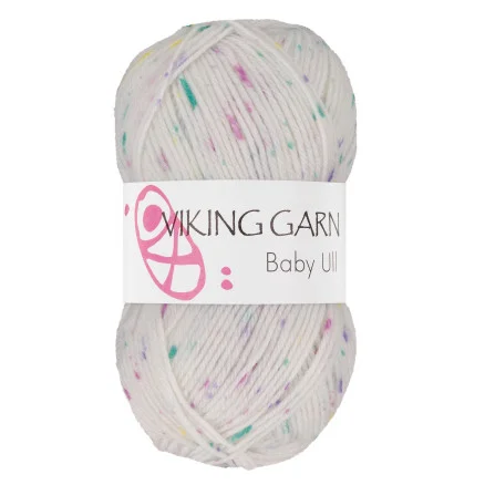 Rabatt Viking Garn Baby Ull 3304 Vit Print