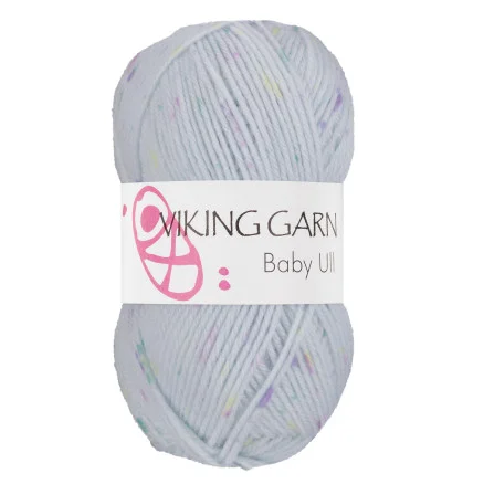 Viking Garn Baby Ull 3332 Blå Print Säker betalning