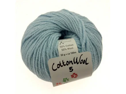 Säker betalning Gepard Garn CottonWool 5 Unicolor 712 Ljus Aqua Blå