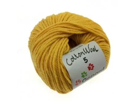 Premium Gepard Garn CottonWool 5 Unicolor 122 Stark Gul