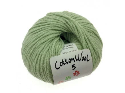 Erbjudande Gepard Garn CottonWool 5 Unicolor 810 Skir Grön