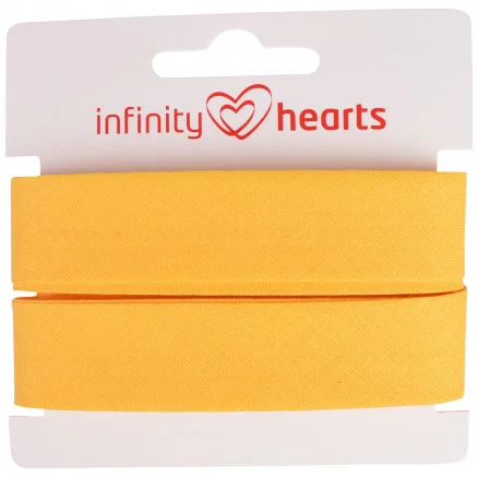 risnedsättning Infinity Hearts Kantband/Snedslå Bomull 40/20mm 92 Gul – 5m