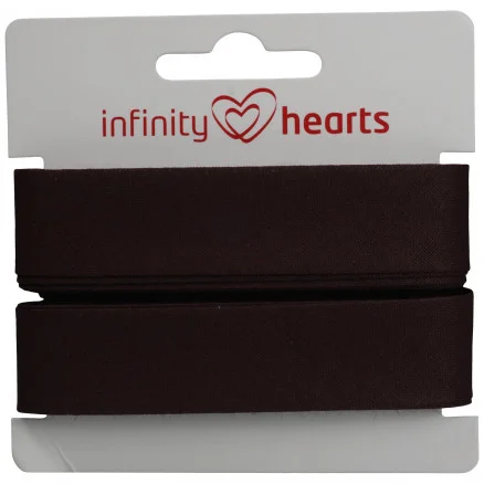 Infinity Hearts Kantband/Snedslå Bomull 40/20mm 15 Mörkbrun – 5m Extra rabatt