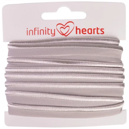 Fynd Infinity Hearts Passpoalband Stretch 10mm 012 Grå – 5m