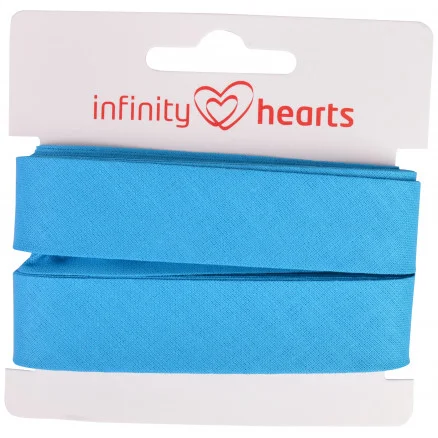Infinity Hearts Kantband/Snedslå Bomull 40/20mm 52 Turkos – 5m Kampanj