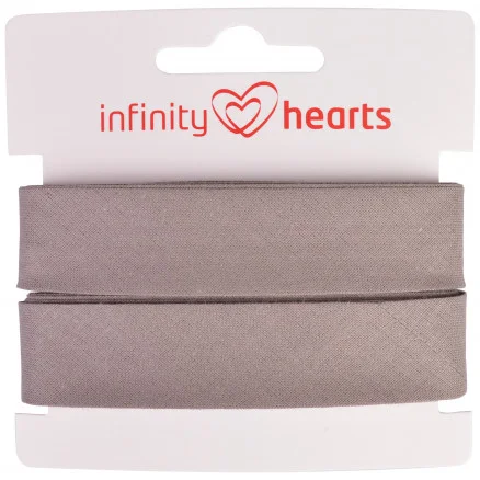 Populär Infinity Hearts Kantband/Snedslå Bomull 40/20mm 19 Grå – 5m