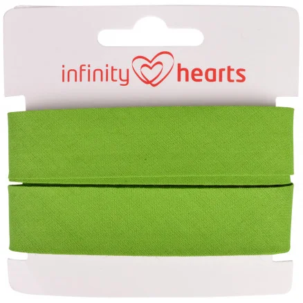 Extra rabatt Infinity Hearts Kantband/Snedslå Bomull 40/20mm 70 Ljusgrön – 5m