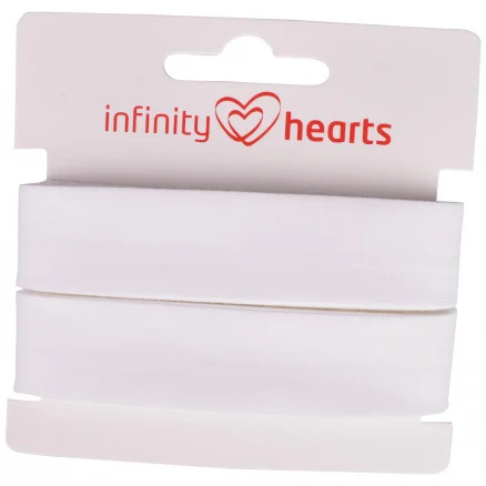 Infinity Hearts Kantband/Snedslå Bomull 40/20mm 01 Vit – 5m risnedsättning