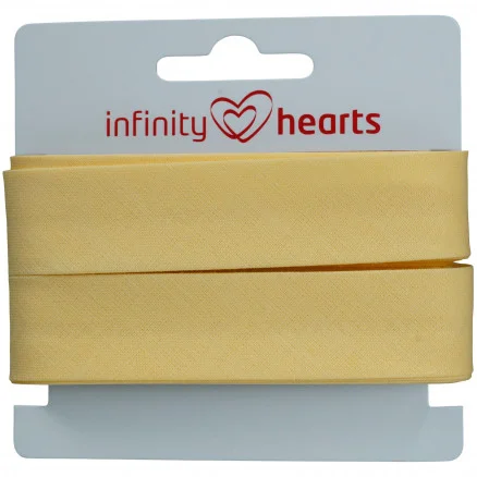 Endast denna vecka Infinity Hearts Kantband/Snedslå Bomull 40/20mm 56 Pastellgul – 5m