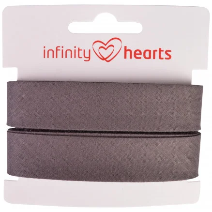 Infinity Hearts Kantband/Snedslå Bomull 40/20mm 86 Mörkgrå – 5m Rabatter