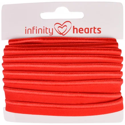 Kampanjpris Infinity Hearts Passpoalband Stretch 10mm 250 Röd – 5m