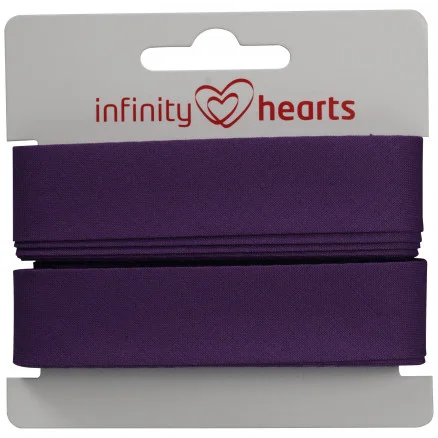 Beställ nu Infinity Hearts Kantband/Snedslå Bomull 40/20mm 34 Mörklila – 5m
