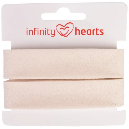 Nyhet Infinity Hearts Kantband/Snedslå Bomull 40/20mm 00 Natur – 5m