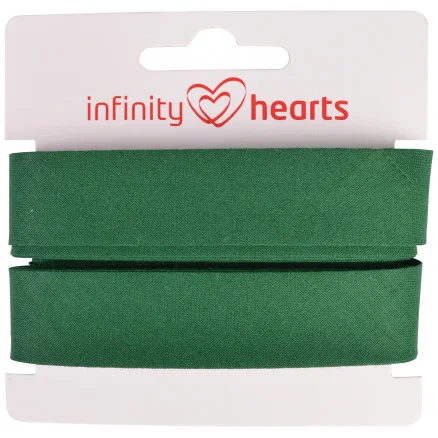 I lager Infinity Hearts Kantband/Snedslå Bomull 40/20mm 25 Mörkgrön – 5m