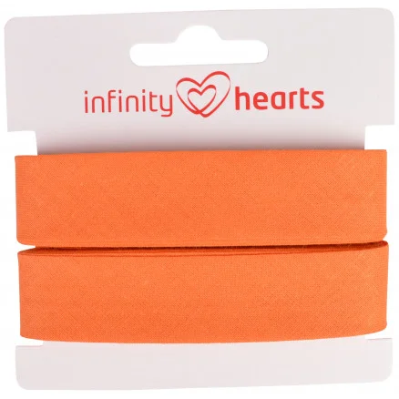 Populär Infinity Hearts Kantband/Snedslå Bomull 40/20mm 66 Orange – 5m