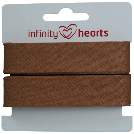 Infinity Hearts Kantband/Snedslå Bomull 40/20mm 31 Mellanbrun – 5m Expressleverans