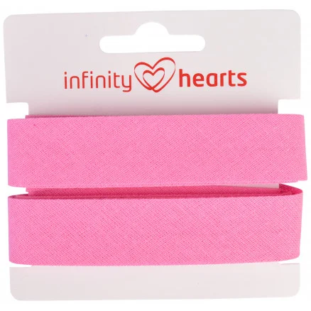 Lågt pris Infinity Hearts Kantband/Snedslå Bomull 40/20mm 08 Rosa – 5m