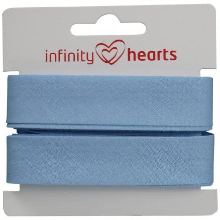Populär Infinity Hearts Kantband/Snedslå Bomull 40/20mm 35 Ljusblå – 5m