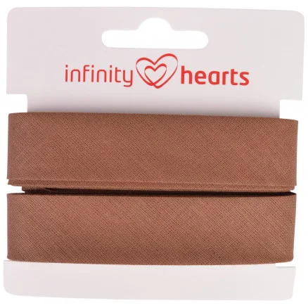 Trygg betalning Infinity Hearts Kantband/Snedslå Bomull 40/20mm 16 Brun – 5m